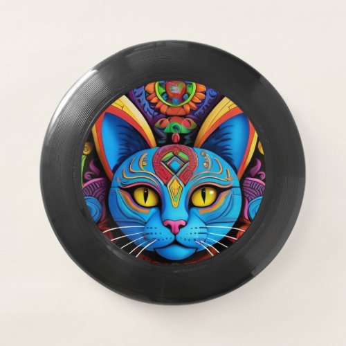 Abstract Cat With Yellow Eyes Wham-O Frisbee