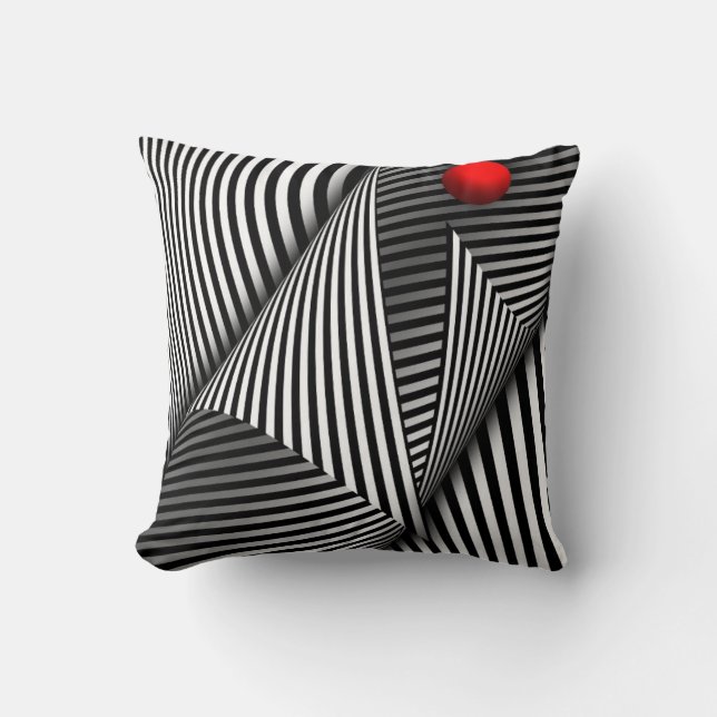 Abstract - Catch the red ball Throw Pillow (Front)