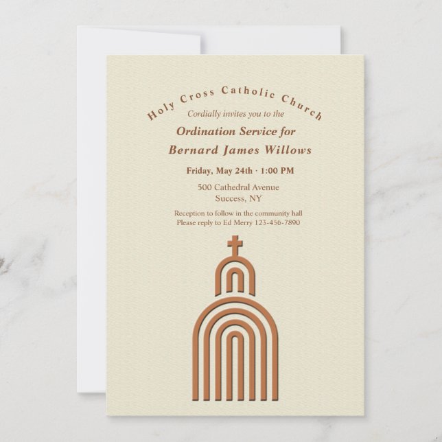 Abstract Cathedral Ordination Service Invitation (Front)