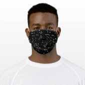 Abstract Celestial Design Orange White Stars Black Adult Cloth Face Mask (Worn)