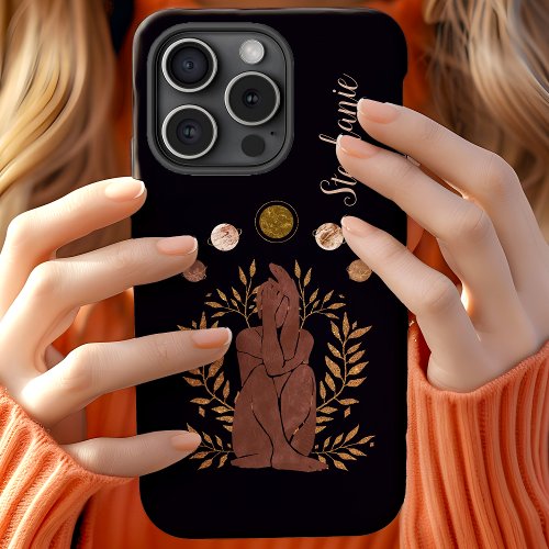 Abstract Celestial Mon Phases Botanical Goddess iPhone 12 Case