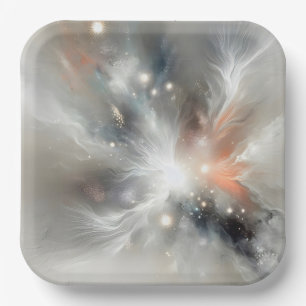 Abstract Celestial Nebula Paper Plates