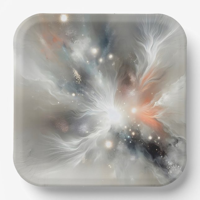 Abstract Celestial Nebula Paper Plates (Front)
