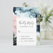 Abstract Celestial Watercolor Simple RSVP Card (Standing Front)