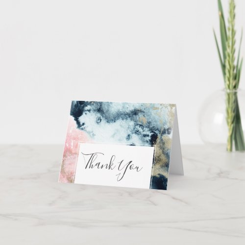 Abstract Celestial Watercolor Thank You Card