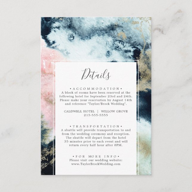 Abstract Celestial Wedding Details Enclosure Card (Front)