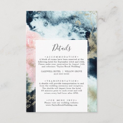 Abstract Celestial Wedding Details Enclosure Card