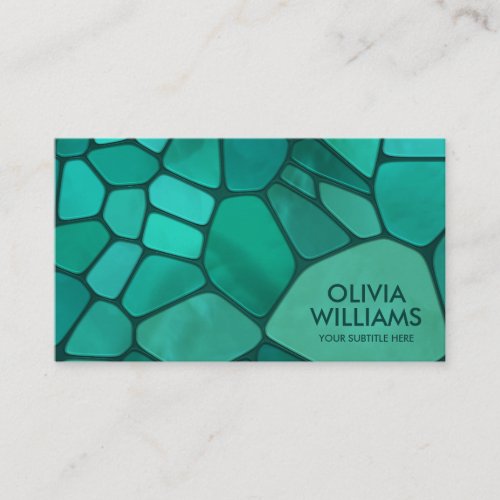 Abstract Cells _ Emerald Green Business Card