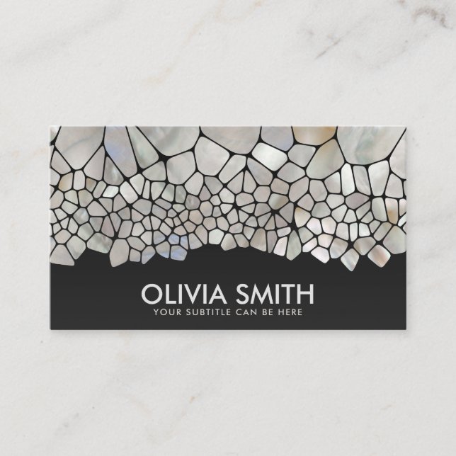 Abstract Cells - Mother of Pearl Business Card (Front)