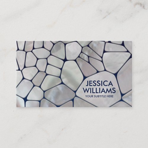 Abstract Cells _ Mother of pearl on blue Business Card