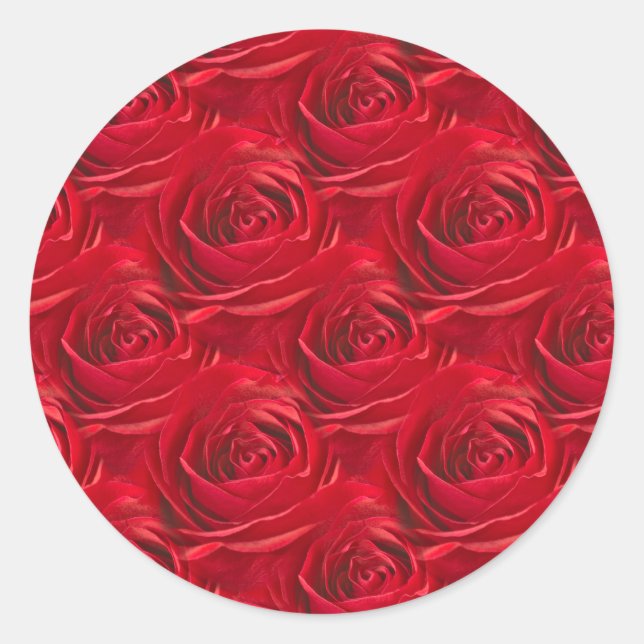 Abstract Center of Red Rose Wallpaper Classic Round Sticker (Front)