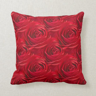 Abstract Center of Red Rose Wallpaper Throw Pillow