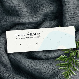 ABSTRACT CERAMIC AQUA BLUE STUD EARRING DISPLAY MINI BUSINESS CARD