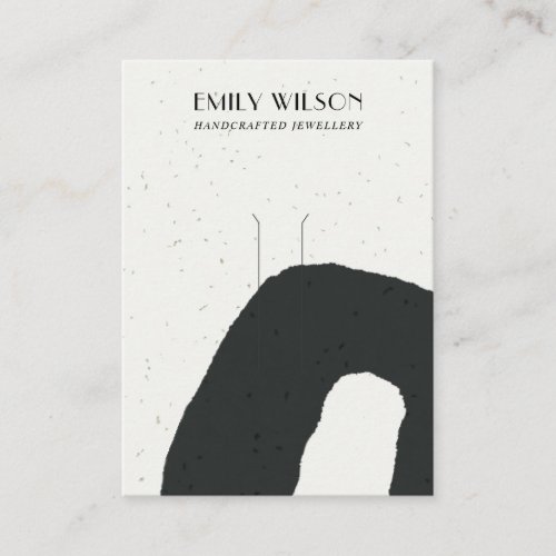 ABSTRACT CERAMIC BLACK AND WHITE HAIR CLIP DISPLAY BUSINESS CARD