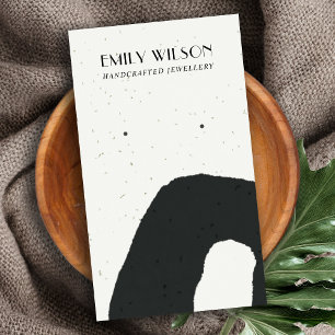 ABSTRACT CERAMIC BLACK WHITE STUD EARRING DISPLAY BUSINESS CARD