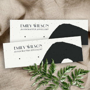 ABSTRACT CERAMIC BLACK WHITE STUD EARRING DISPLAY MINI BUSINESS CARD