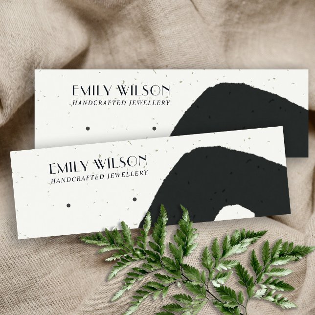 ABSTRACT CERAMIC BLACK WHITE STUD EARRING DISPLAY MINI BUSINESS CARD (Creator Uploaded)