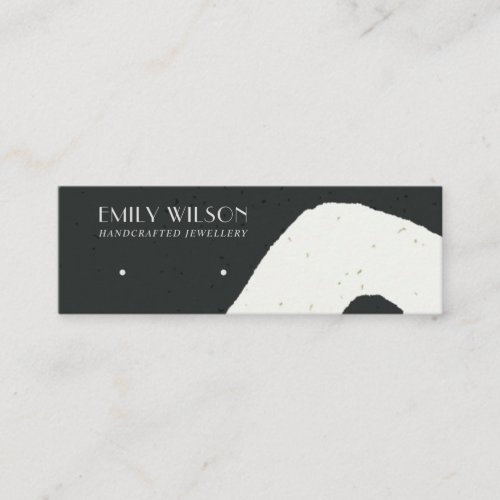 ABSTRACT CERAMIC BLACK WHITE STUD EARRING DISPLAY MINI BUSINESS CARD