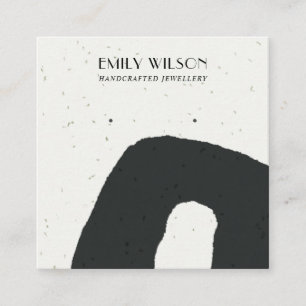 ABSTRACT CERAMIC BLACK WHITE STUD EARRING DISPLAY SQUARE BUSINESS CARD