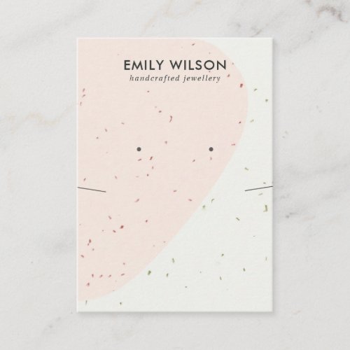 ABSTRACT CERAMIC BLUSH NECKLACE EARRING DISPLAY BUSINESS CARD
