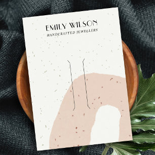 ABSTRACT CERAMIC BLUSH PEACH HAIR CLIP DISPLAY BUSINESS CARD