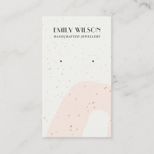 ABSTRACT CERAMIC BLUSH PEACH STUD EARRING DISPLAY BUSINESS CARD