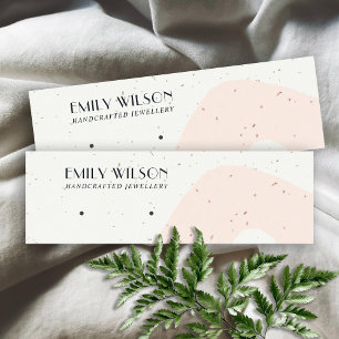 ABSTRACT CERAMIC BLUSH PEACH STUD EARRING DISPLAY MINI BUSINESS CARD