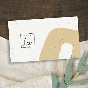 Abstract Ceramic Ochre Yellow Speckled Shape Logo Business Card