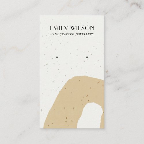 ABSTRACT CERAMIC OCHRE YELLOW STUD EARRING DISPLAY BUSINESS CARD
