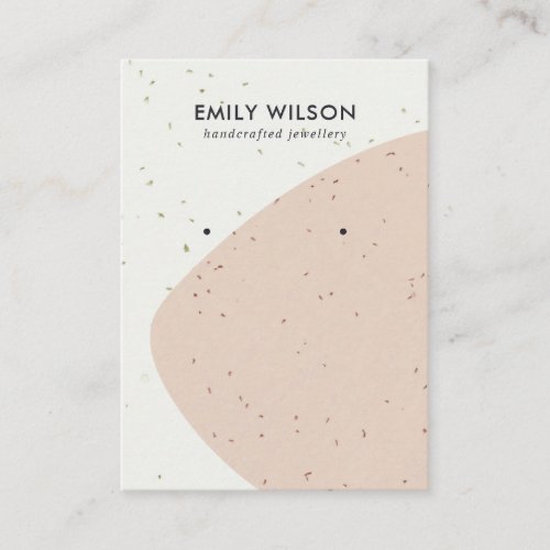 ABSTRACT CERAMIC PEACH WAVE STUD EARRING DISPLAY BUSINESS CARD
