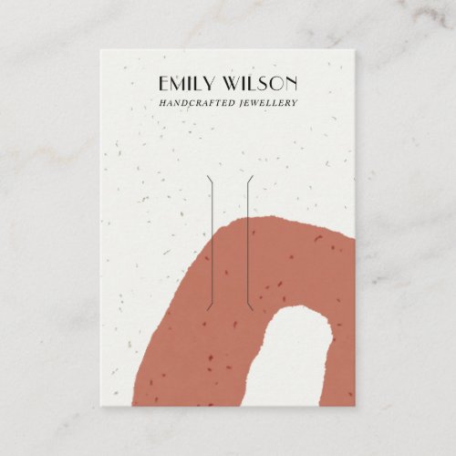 ABSTRACT CERAMIC TERRACOTTA RUST HAIR CLIP DISPLAY BUSINESS CARD