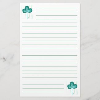 Abstract Chain Pull Painting Shamrock Stationery