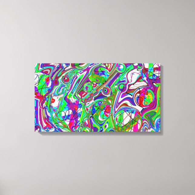 Abstract Chaos Colorful Art Canvas Print (Front)
