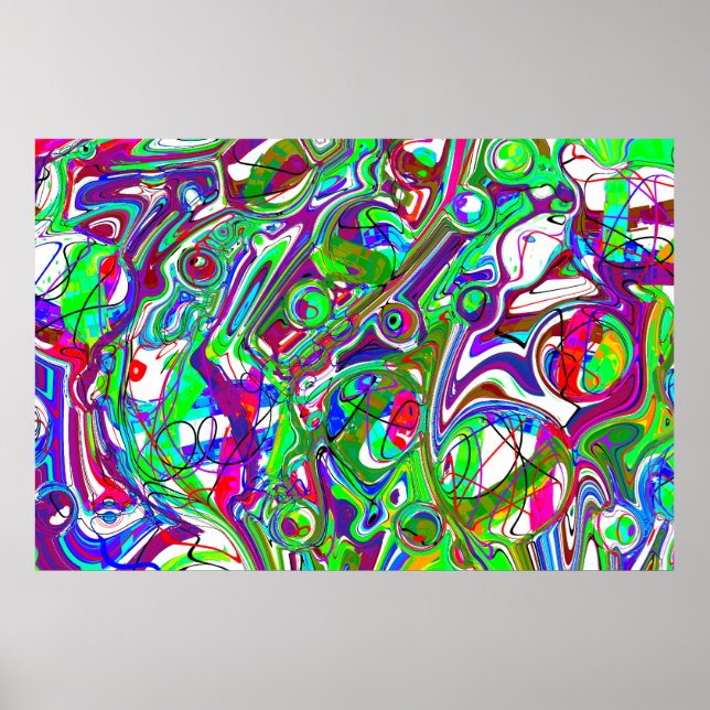 Abstract Chaos Colorful Art Poster (Front)