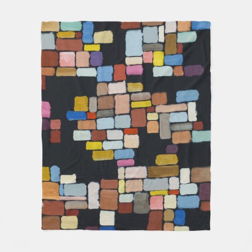 Abstract Chaos Geometric Irregular Grid Fleece Blanket