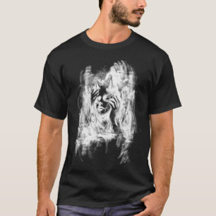 Abstract Charcoal Sketch Girl Face Art T-Shirt