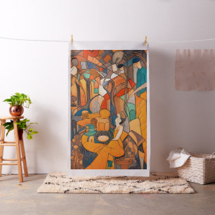 Abstract Cheater Quilt Panel in Leo Gestel style Fabric