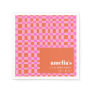 Abstract Checker Pink Orange Custom 21st Birthday Napkins