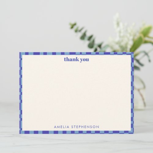 Abstract Checkerboard Blue Custom Baby Shower