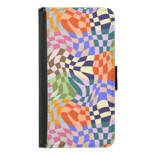 Abstract Checkered Colorful Pattern Samsung Galaxy S5 Wallet Case