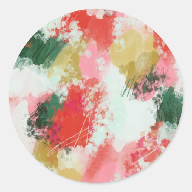 Abstract Cheer Classic Round Sticker (Front)