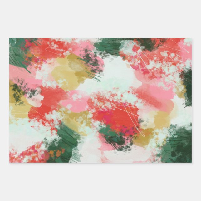 Abstract Cheer Wrapping Paper Sheets (Front)