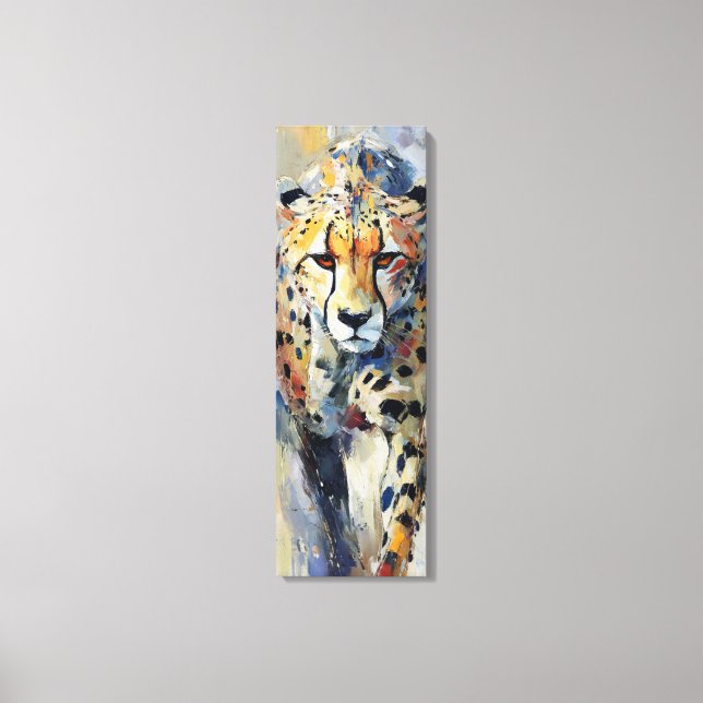 Abstract Cheetah Painting Art Canvas Print (Front)
