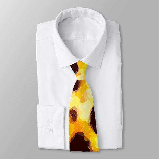 Abstract Cheetah Print Tendy Neck Tie (Tied)