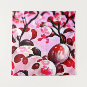 Abstract Cherries Tapestry