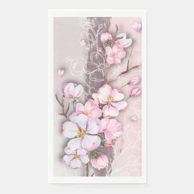 Abstract Cherry Blossoms Paper Gust Towel (Front)
