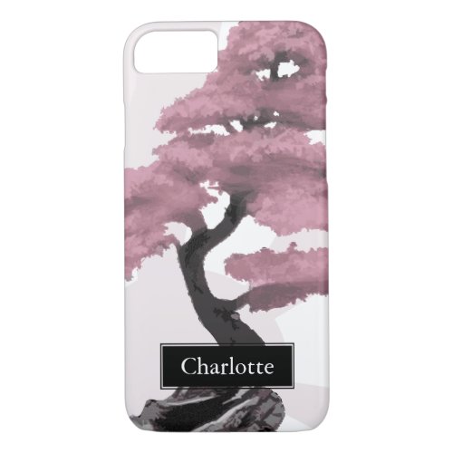 Abstract Cherry Tree Bonsai Custom Name iPhone 87 Case