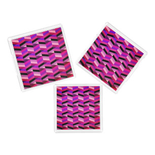 Abstract Chevron/Herringbone   Purples & Violet Acrylic Tray