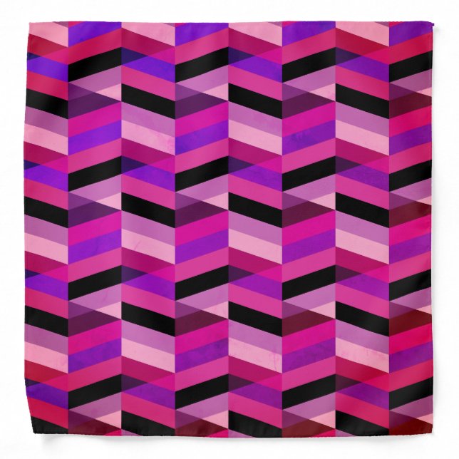Abstract Chevron/Herringbone | Purples & Violet Bandana (Front)