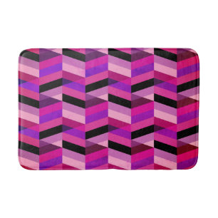 Abstract Chevron/Herringbone   Purples & Violet Bath Mat